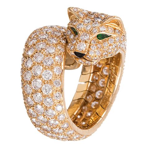 cartier panthere diamond ring|Cartier panther ring price.